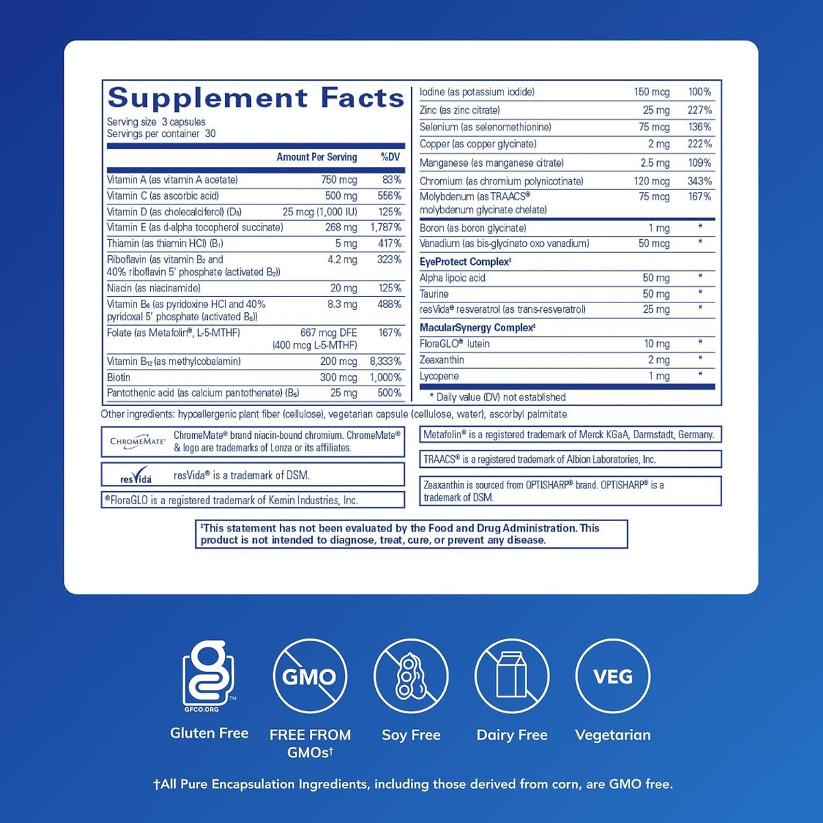 Pure Encapsulations VisionPro Nutrients, 90 Capsules