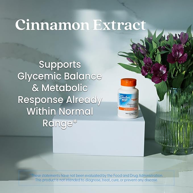 Doctor's Best Cinnamon Bark Extract Capsules, Gluten Free, 120 Veg Caps
