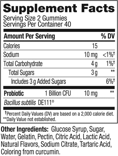 OLLY Probiotic Gummy,1 Billion CFUs,Immune and Digestive Support,Chewable Probiotic Supplement,Mango,80 Count (Pack of 2)