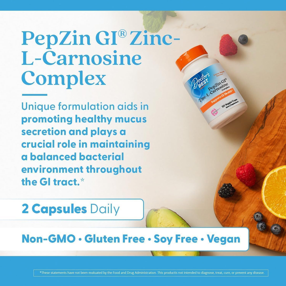 Doctor's BEST PepZin GI, Zinc-L-Carnosine Complex, Vegan, 120 Veg Capsules
