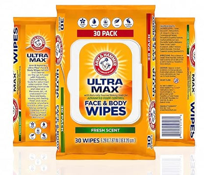 Man Wipes - Fresh Scent Mens Wipes - Ultra Max 30 Bathroom Wipes - Pack of 1 Wipes for Adults - Wipes Pack - Toilet Wipes