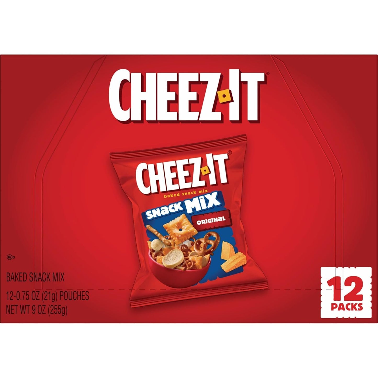 Cheez-It Snack Mix, Office and Kids Snacks, Classic, 9oz Box (12 Packs)
