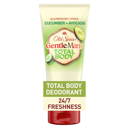 Old Spice Whole Body Deodorant Cream for Men, Aluminum Free, Cucumber + Avocado Scent, 24/7 Odor Protection, 24/7 Lasting Freshness, Dermatologist Tested, Gentle on Skin, Safe to Use All Over, 3.0 oz