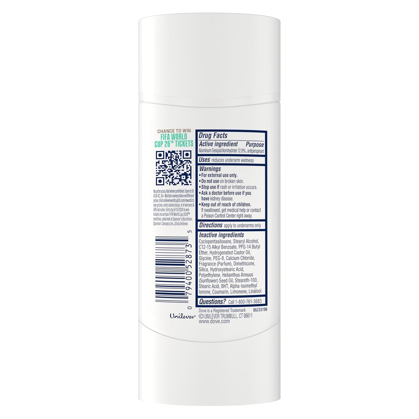 Dove Clinical + Care Antiperspirant Deodorant Stick for Women | Palo Santo & Sage Scent, 72H Sweat & Odor Protection, FIFA World Cup Limited Edition, 2.6 oz