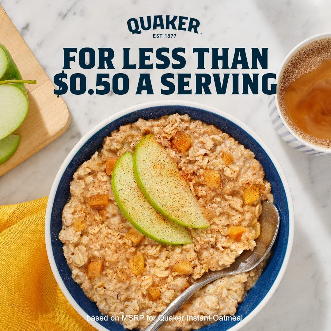 Quaker, Protein Instant Oatmeal, Banana Nut, 12.9 Oz, 6 Count (Pack of 12)