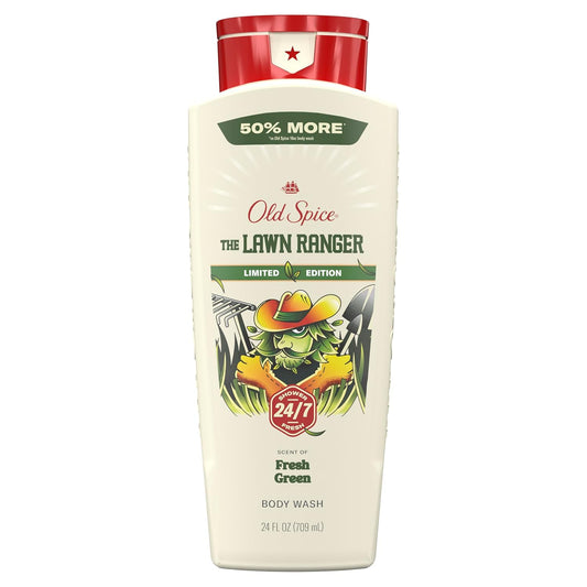 Old Spice Body Wash for Men, Summerdudes, 24/7 Shower Fresh with Daily Use, Long Lasting Scent, Cleanse & Refresh Skin, VIP Festival Experience, Lawn Ranger with Fresh Green Scent, 24 oz