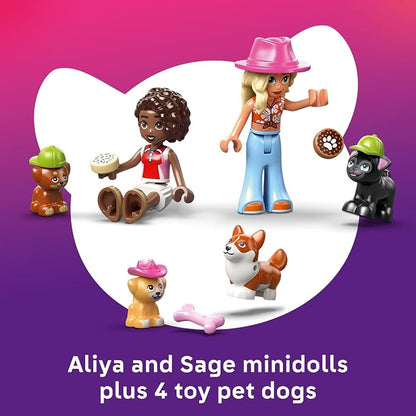 LEGO Friends Dog Treats Bakery Building Toy for Girls & Boys - Pretend Play Set for Kids, Ages 6+ - W/Aliya & Sage Minidolls, 2 Toy Dog Figures, & Accessories - Gift Idea for Birthdays - 42677