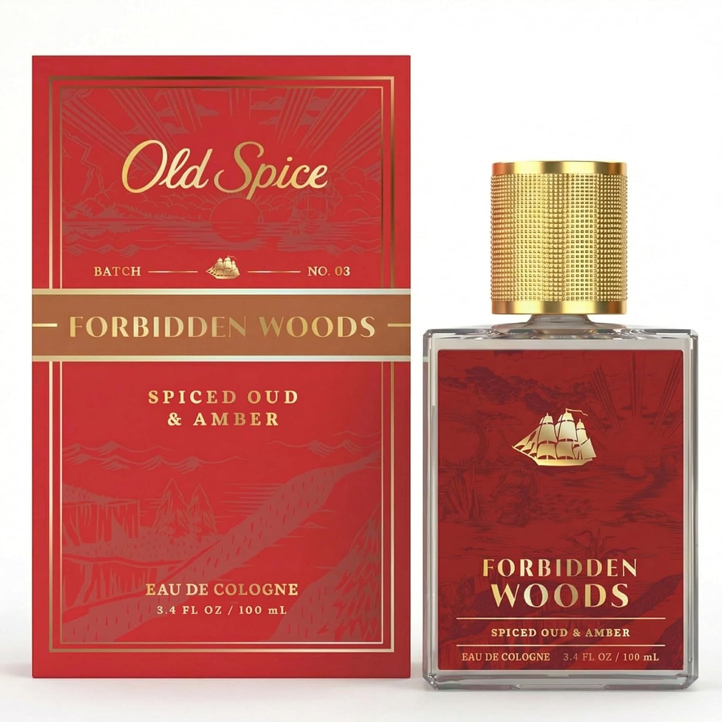 Old Spice Cologne for Men, Premium & Pairable Fragrance Spray, Forbidden Woods with Spiced Oud + Amber Signature Scent, Masculine & Sophisticated for Day & Night Wear, Eau de Cologne, 3.4 fl oz