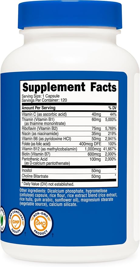 Nutricost High Potency Vitamin B Complex 462mg, 120 Capsules