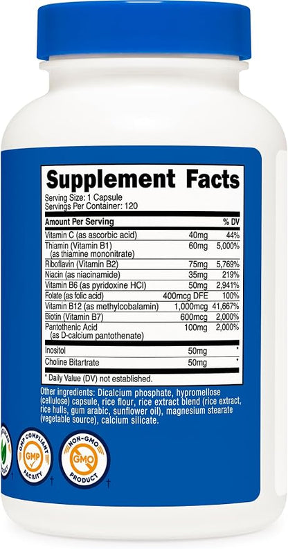 Nutricost High Potency Vitamin B Complex 462mg, 120 Capsules