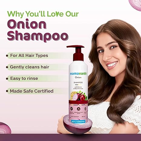 MAMAEARTH Onion Shampoo With Onion & Plant Keratin 8.45 fl oz (250ml)