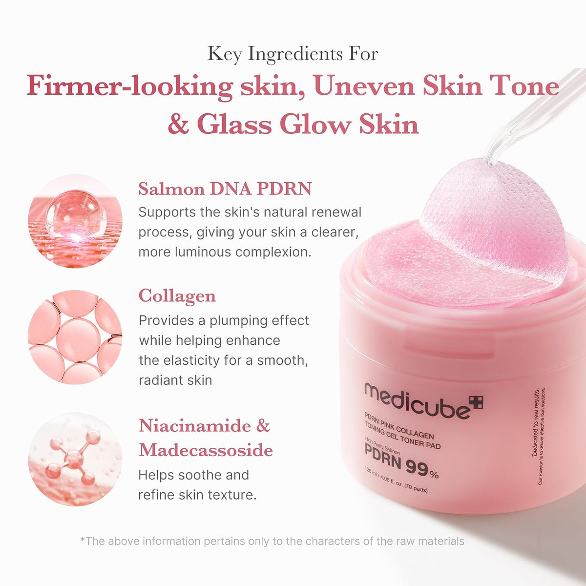 medicube Toner Pads Salmon DNA PDRN Pink Collagen Jelly Pad for Soothing