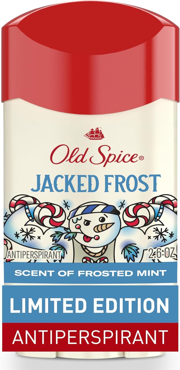 Old Spice Antiperspirant & Deodorant for Men, Holidudes Limited Edition, 24/7 Sweat Protection, Stocking Stuffer, Jacked Frost Frosted Mint Scent, 2.6 oz (Pack of 12)