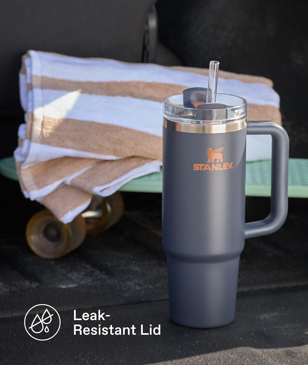 STANLEY Quencher H2.0 Flow State Tumbler, 40 oz, Ash