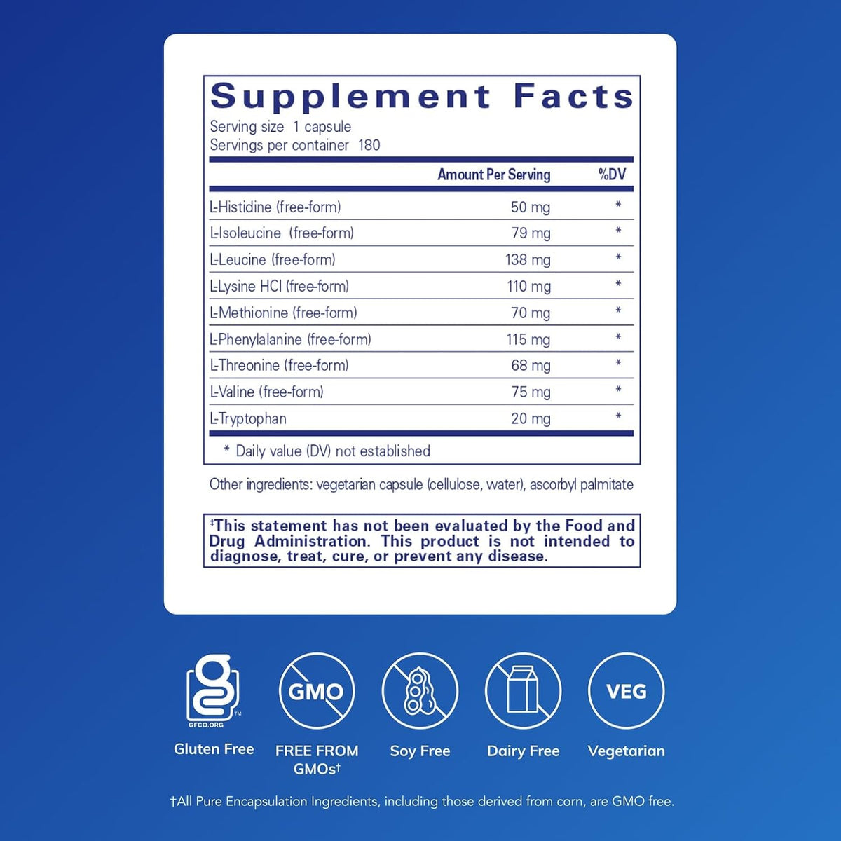 Pure Encapsulations Essential Amino Acids, 180 Capsules