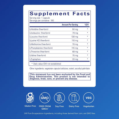 Pure Encapsulations Essential Amino Acids, 180 Capsules