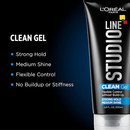 L'Oreal Paris Studio Line Clear Minded Clean Gel - Strong Hold 6.8 fl; oz. (Pack of 2)