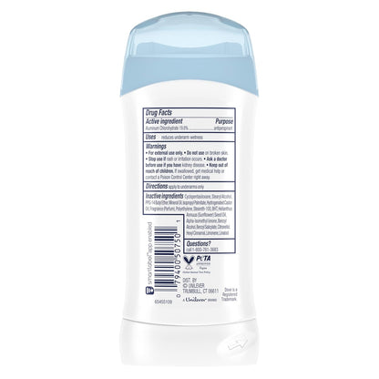 Dove Invisible Solid Antiperspirant Deodorant Stick Fresh for Women, For 48H Underarm Sweat & Odor Protection 2.6 oz