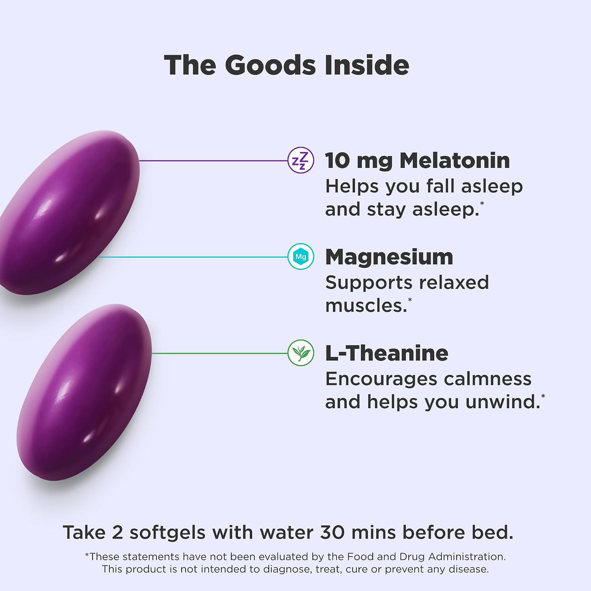 OLLY Ultra Strength Sleep Softgels, 10mg Melatonin, L-Theanine, Chamomile, Magnesium, Lemon Balm, Supports Deep Restful Sleep, Nighttime Sleep Aid, Non Habit-Forming - 60 Count (Pack of 2)