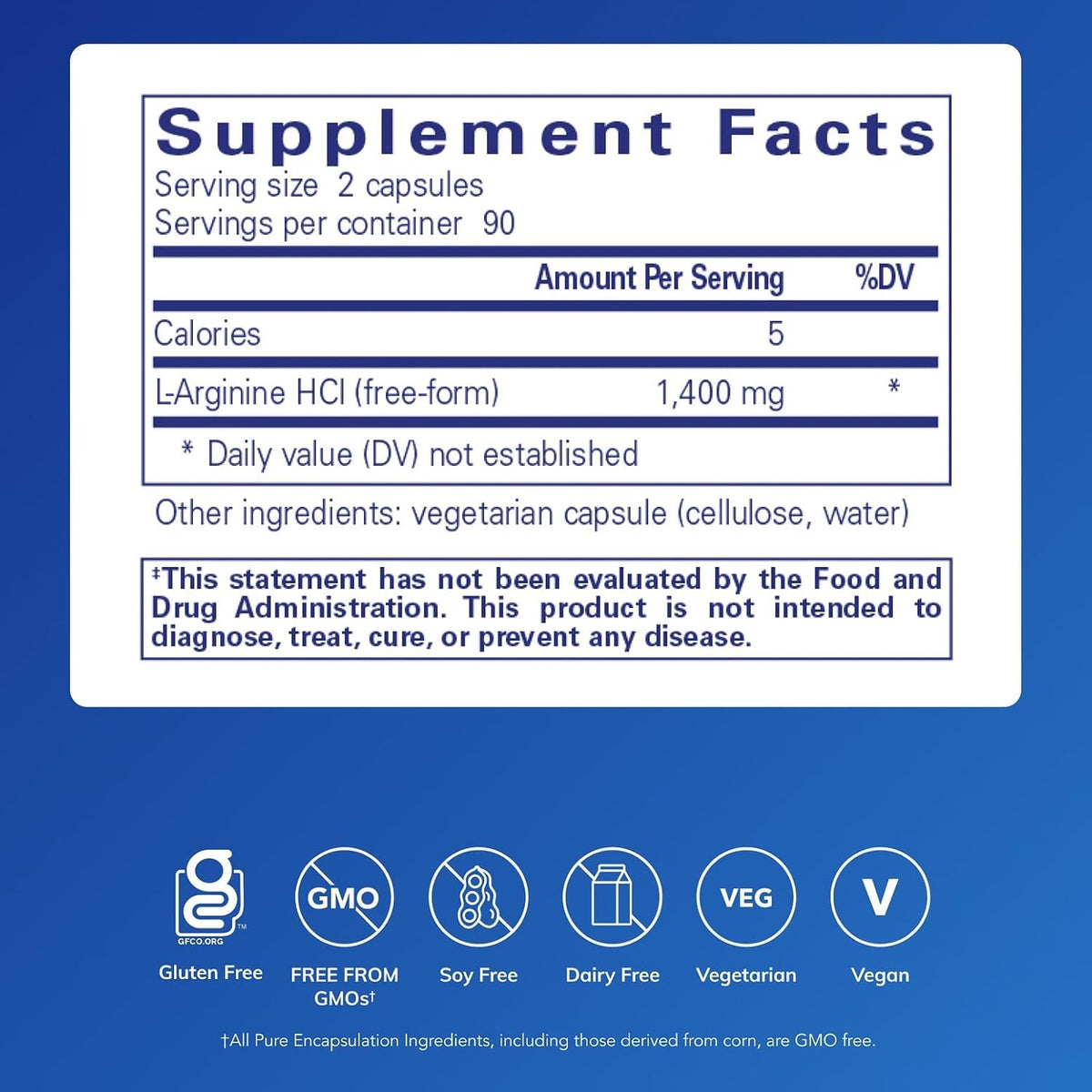 Pure Encapsulations L-Arginine, 180 Capsules