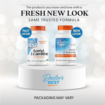 Doctors Best Acetyl-L-Carnitine 1000 mg Per Serving, 120 Veg Caps