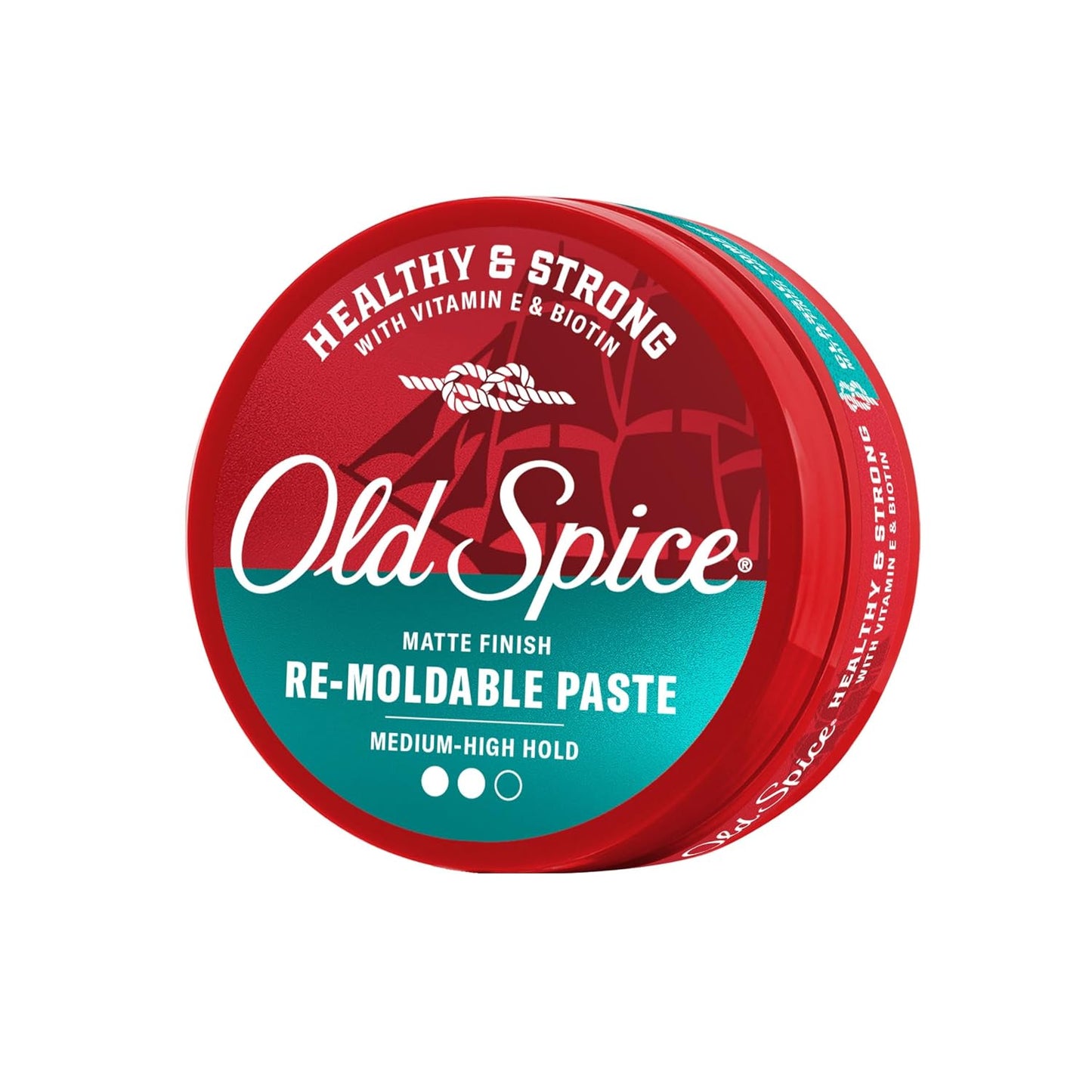 Old Spice Mens Hair Paste, Re-Moldable Paste for Men, Healthy & Strong with Vitamin E & Biotin, Hair Styling, Medium-High Hold, Matte Finish, 2.22 oz