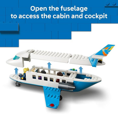 LEGO City Passenger Jet 60492 | Building Toys for Boys & Girls, Ages 4+, Airplane Toy Set W/ 4 Minifigures, Pretend Play, 118 pieces, Gift for Birthdays