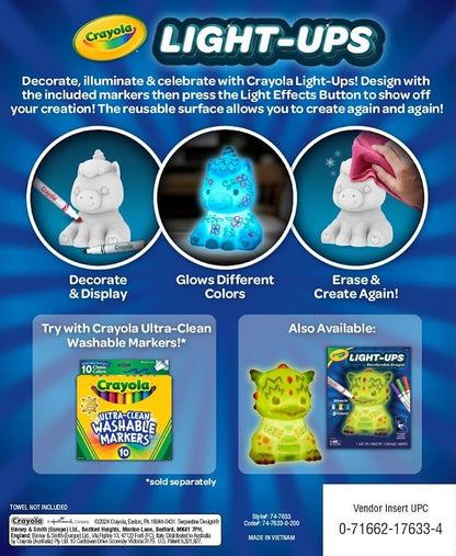 Crayola Light Ups - Unicorn, Reusable Holiday Craft, Glow In The Dark, Unicorn Gift for Kids, Decoration Craft, Toys & Gifts for Kids