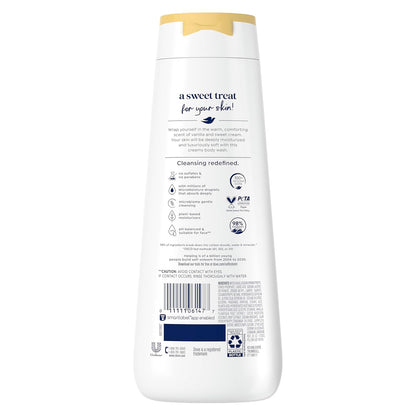 Dove 24hr Lotion Body Wash Indulge Warm Vanilla & Sweet Cream, 20 oz | Moisturizing body wash with MicroMoisture for silky-soft skin