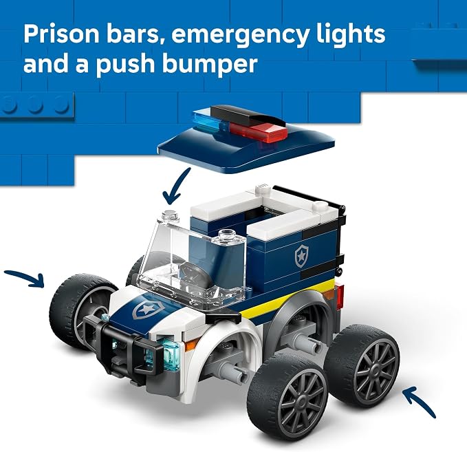 LEGO City Rides – Police Truck Building Toy for Kids - Pretend Play Set for Boys & Girls, Ages 5+ - with Police Officer Junior Minifigure - Gift Idea for Birthdays - 60481