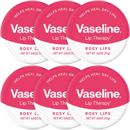 Vaseline Lip Therapy Lip Balm Tin Rosy Lips 0.6 oz 6 Count