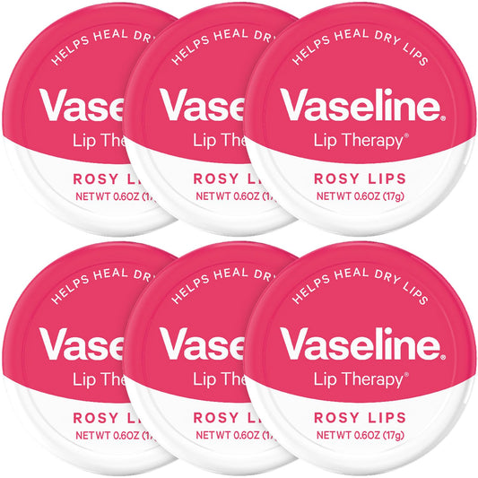 Vaseline Lip Therapy Lip Balm Tin Rosy Lips 0.6 oz 6 Count