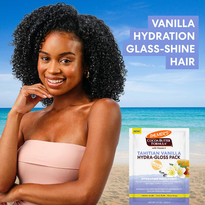 Palmer's Cocoa Butter Formula, Tahitian Vanilla Hydra-Gloss Pack, (2.1 Fl Oz), Nourishing Conditioner Treatment with Vitamin E & Acacia Honey for Shine, Smoothness & Frizz Control, All Hair Types