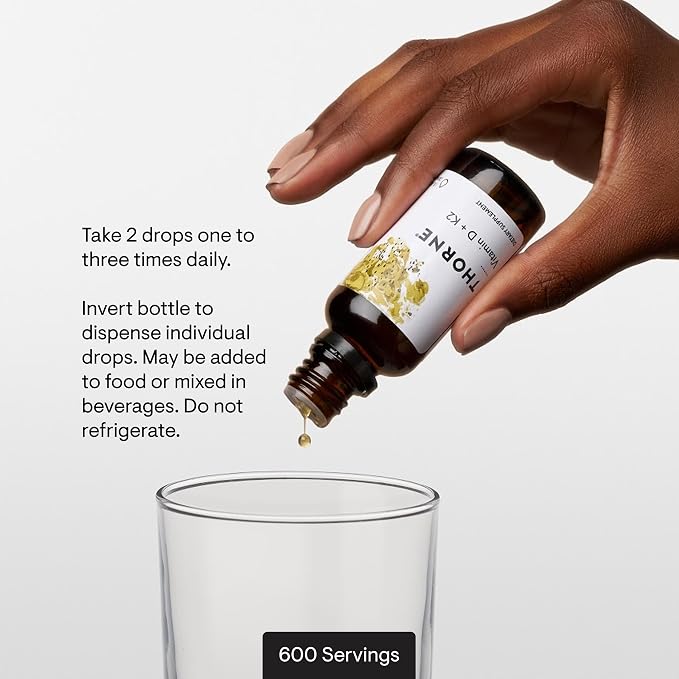 Thorne Vitamin D + K2 Liquid with a Metered Dispenser, 600 Servings
