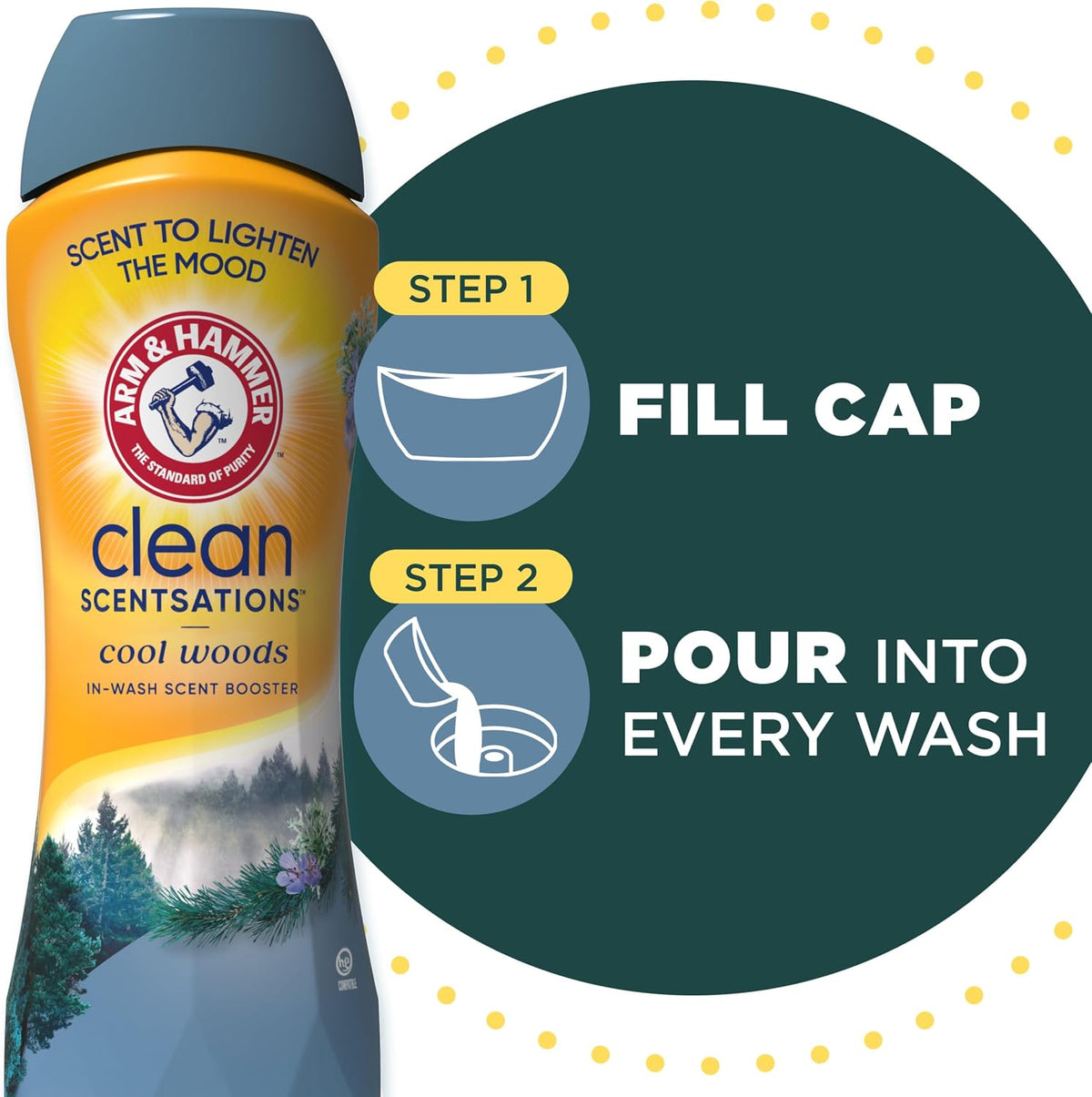 ARM & HAMMER Clean Scentsations Laundry Scent Booster, Cool Woods, 24 Oz