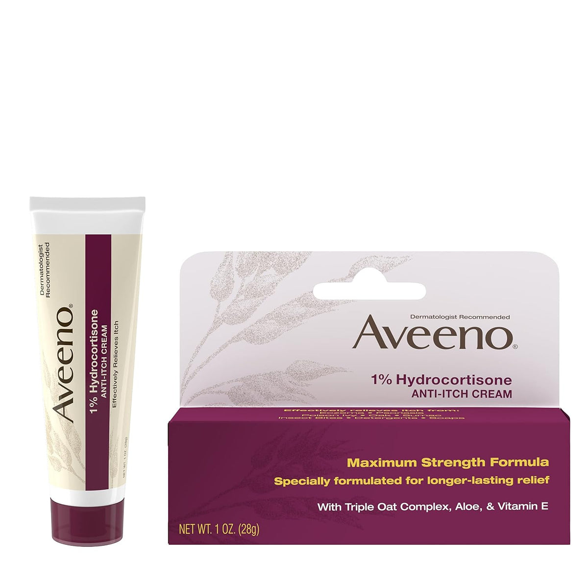 Aveeno Maximum Strength 1% Hydrocortisone Anti-Itch Cream, 1 oz