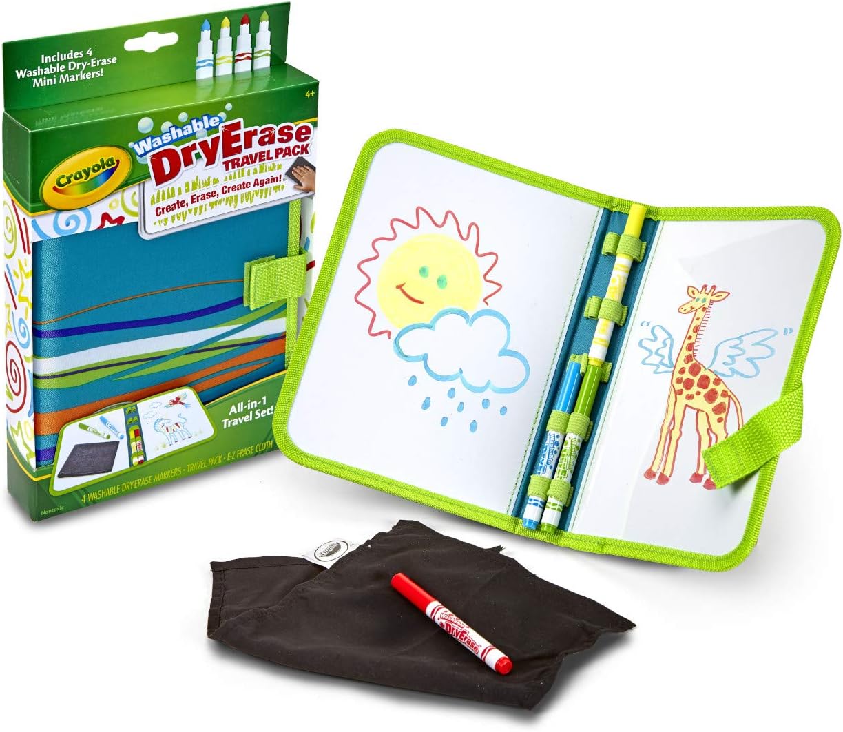 Crayola Washable Dry Erase Travel Pack, Whiteboard for Kids, Ages 4, 5, 6, 7 (Pack of 2)