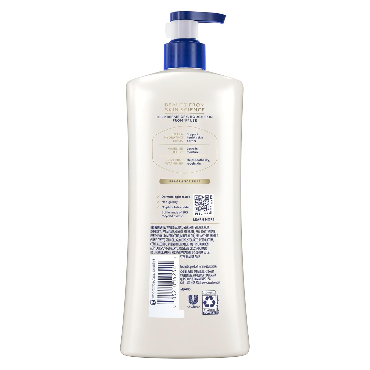 Vaseline Intensive Care Body Lotion Advanced Repair Unscented for Dry Skin Lotion Made with Ultra-Hydrating Lipids + Vaseline Jelly to Repair Extremely Dry Skin 32 Fl oz