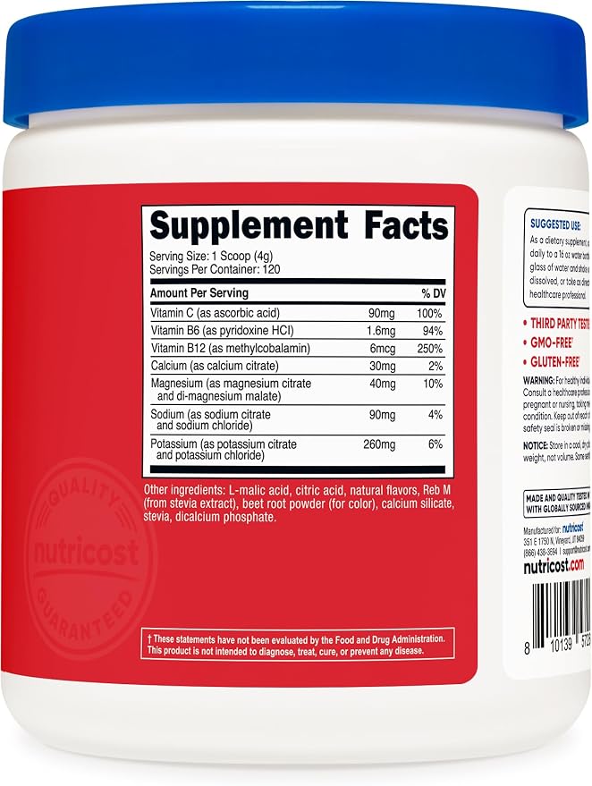 Nutricost Electrolyte Complex Powder (120 Servings, Fruit Punch)