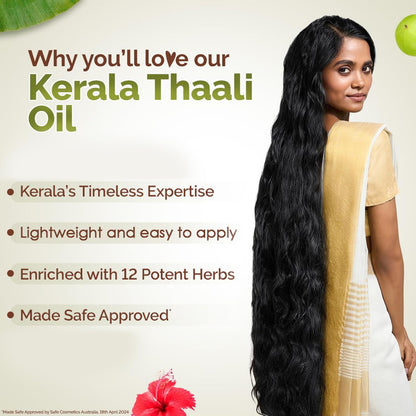 Mamaearth Kerala Thaali Hair Oil with Hibiscus, 150ml | Suitable for regular hair care routines.