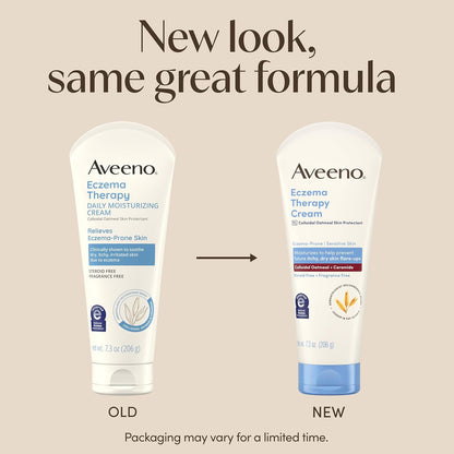 Aveeno Eczema Therapy Daily Moisturizing Body Cream, Fragrance-Free, 7.3 oz
