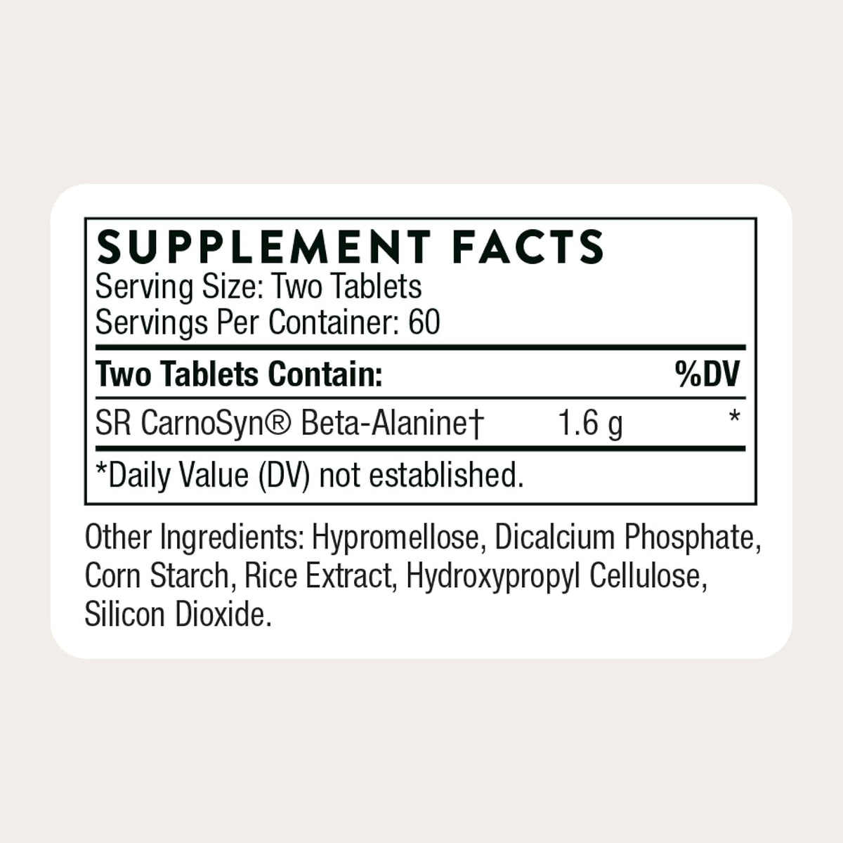 THORNE Beta Alanine-SR, Sustained Release Beta-Alanine, 120 Tablets