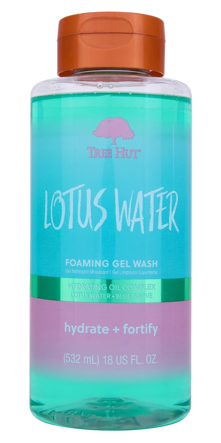 Tree Hut Lotus Water Body Wash, Hydrating & Moisturizing Shower Gel with Shea Butter & Essential Oils, Soft Smooth Glowing Skin, Gentle Cleanser For All Skin Types, Self Care Gifts for Women, 18 Fl Oz