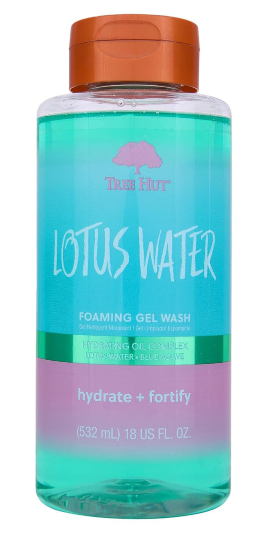 Tree Hut Lotus Water Body Wash, Hydrating & Moisturizing Shower Gel with Shea Butter & Essential Oils, Soft Smooth Glowing Skin, Gentle Cleanser For All Skin Types, Self Care Gifts for Women, 18 Fl Oz