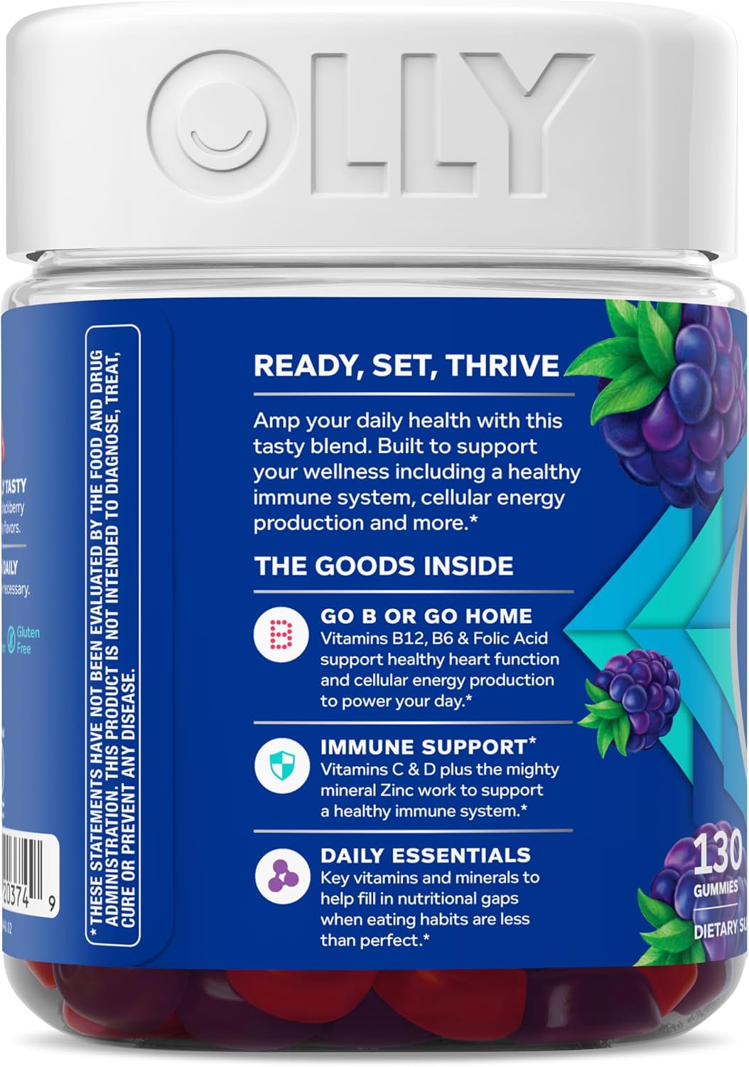 OLLY Men's Multivitamin Gummy, Supports Overall Wellness,* - 130 Count