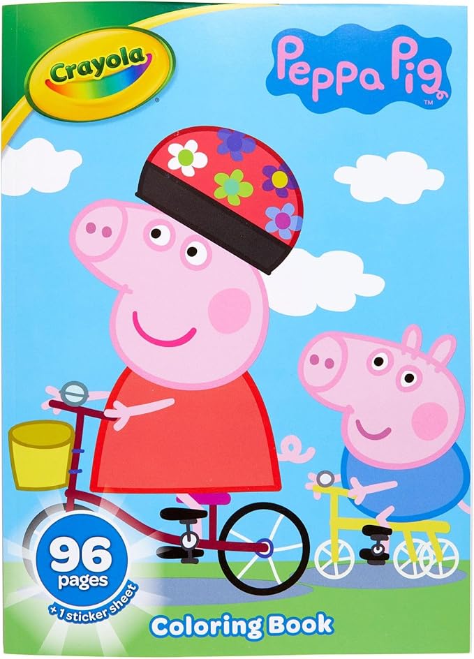 Crayola Peppa Pig Coloring Book with Stickers, Gift for Kids, 96 Pages, Ages 3, 4, 5, 6