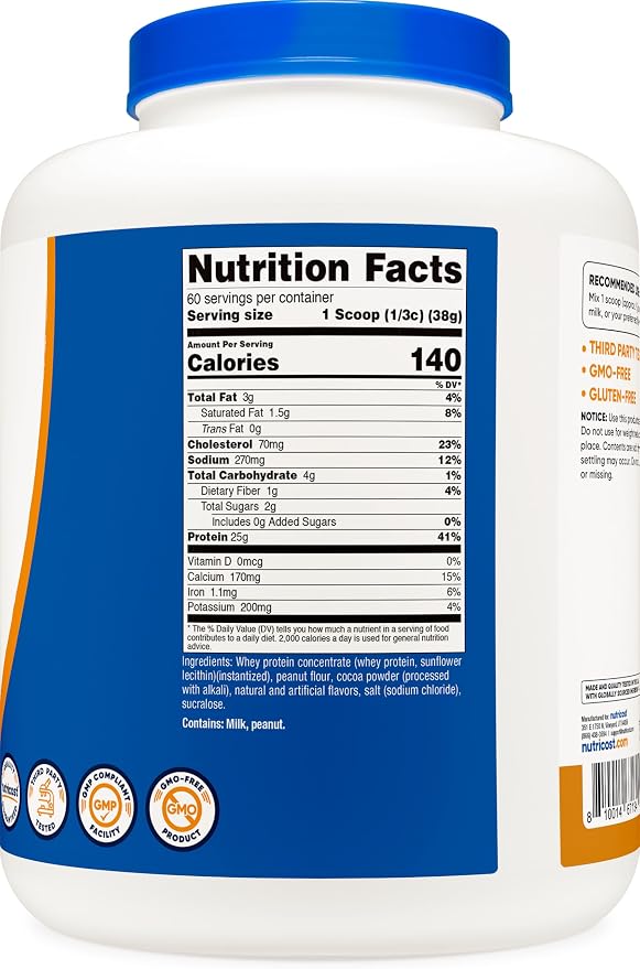 Nutricost Whey Protein Concentrate Powder (Chocolate Peanut Butter) 5LBS
