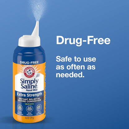 ARM & HAMMER Simply Saline Extra Strength Nasal Mist, 4.6 oz, 3-Pack