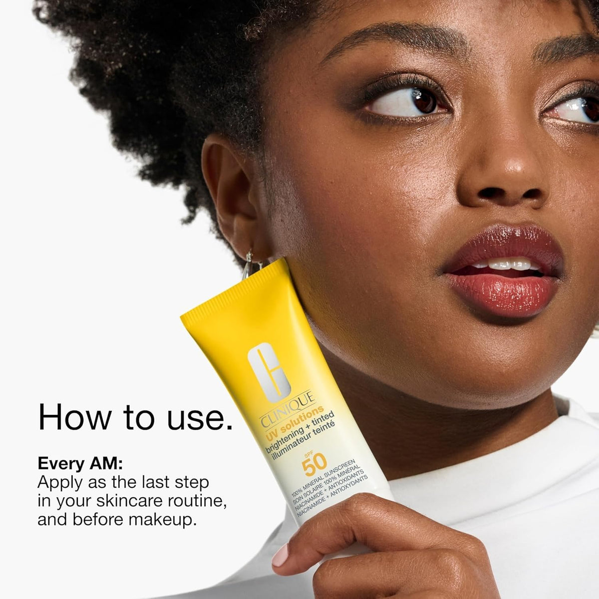 Clinique UV Solutions Brightening + Tinted Sunscreen for Face SPF 50 | Mineral Sunscreen with Niacinamide and Zinc Oxide, 1.3 Fl Oz