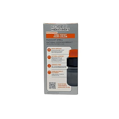 L’Oreal Paris Men Expert One Twist Mess Free Permanent Hair Color, Mens Hair Dye to Cover Grays, Easy Mix Ammonia Free Application, Jet Black 01, 1 Application Kit